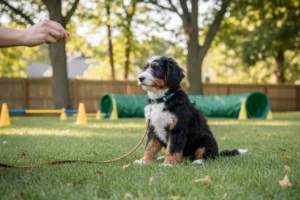 Bernedoodle in training